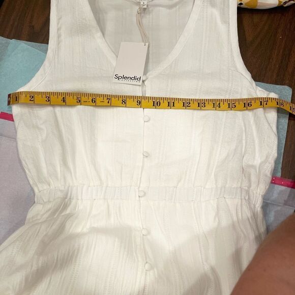 Splendid Northstar Tiered Cotton Buttons Down Maxi Dress In White.Size S - Picture 14 of 15